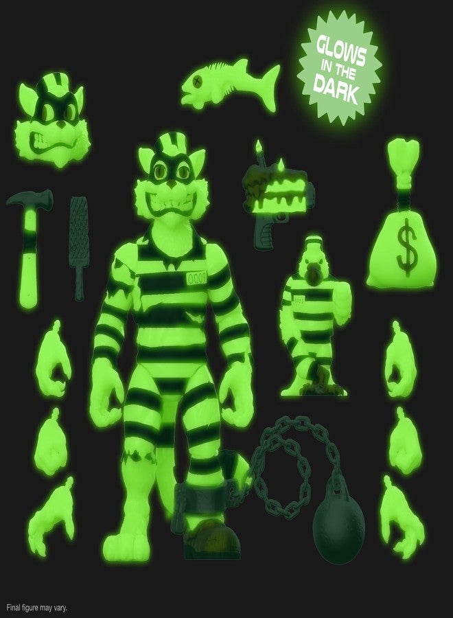 Super7 ULTIMATES! Teenage Mutant Ninja Turtles Scratch Cat (Glow in The Dark) - 7" TMNT Action Figure with Accessories Classic Cartoon Collectibles - Image 5